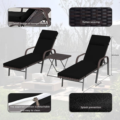 Kullavik 3-PiecesOutdoor Chaise Lounge Set