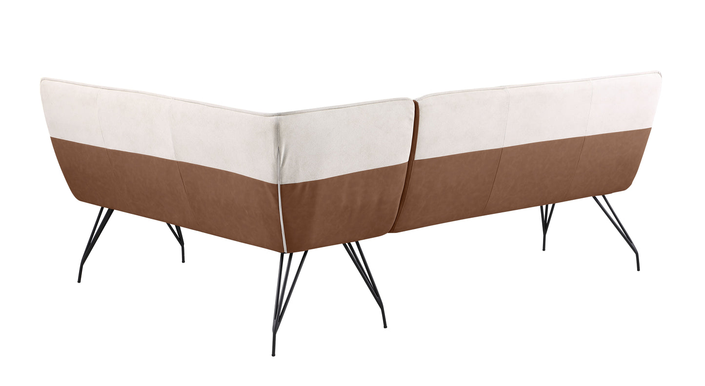 2-Tone Nook w/ Steel Legs | Modern Motion - LILLIAN-NOOK-2TONE