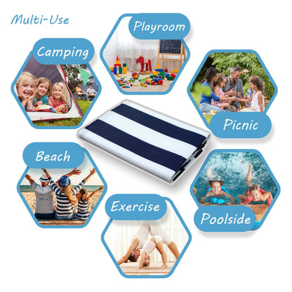 Lalune Beach Stripe Indoor Outdoor Area Rug