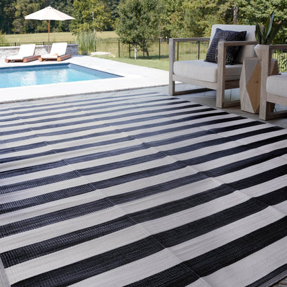 Lalune Beach Stripe Indoor Outdoor Area Rug