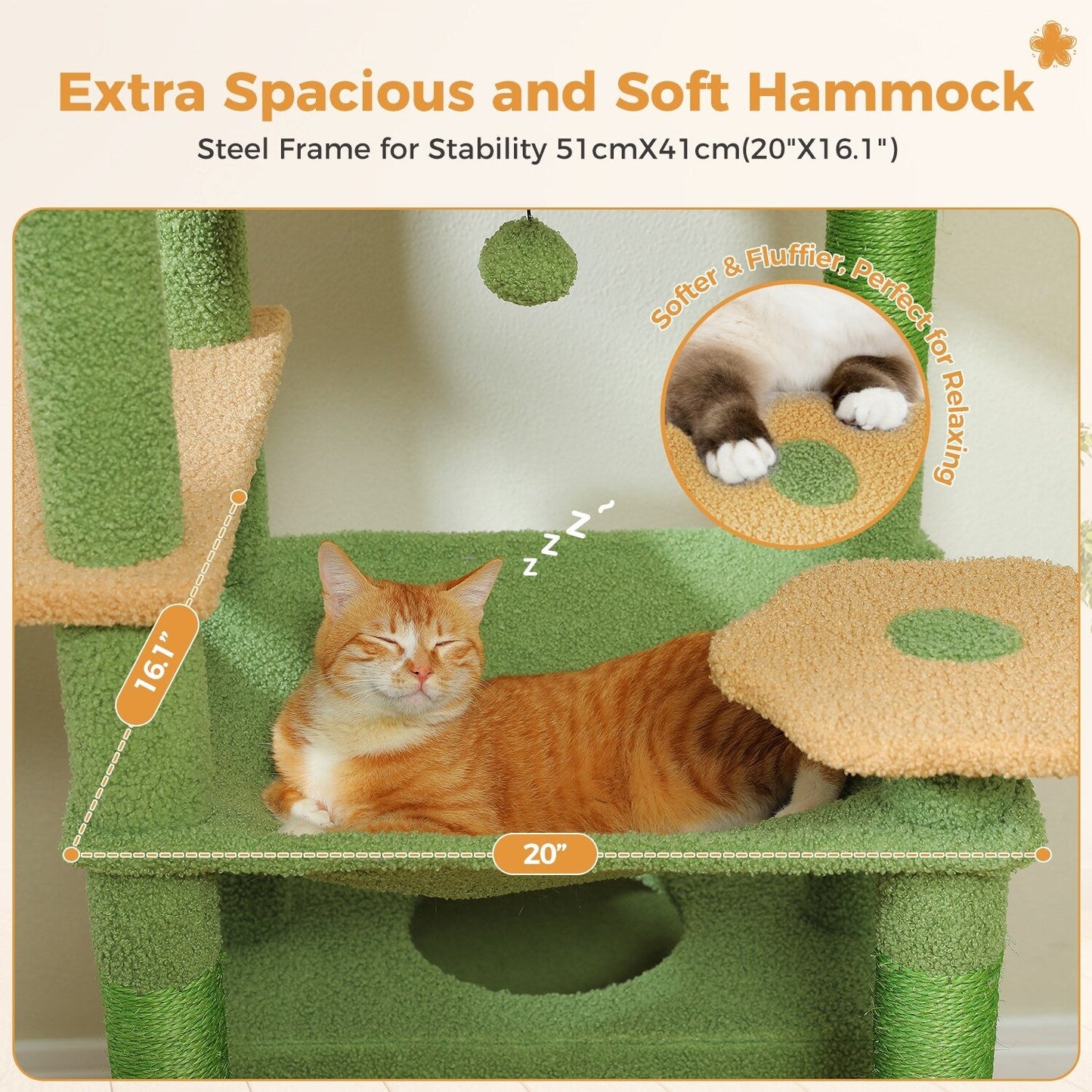 Large Cat Tower Cat Condo with Scratching Posts and Pads, 2 Padded Perch, Dual Condo and Basket