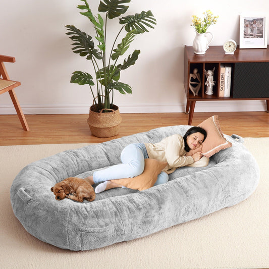 Giant Dog Bed for Humans 71x48x14 Large Dog Bed for People Adults, Washable Napping Dog Bed