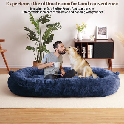 Giant Dog Bed for Humans 71x48x14 Large Dog Bed for People Adults, Washable Napping Dog Bed