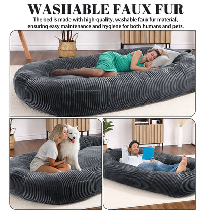 Giant Dog Bed for Humans 71x48x14 Large Dog Bed for People Adults, Washable Napping Dog Bed