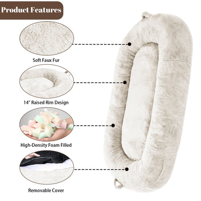 Giant Dog Bed for Humans 71x48x14 Large Dog Bed for People Adults, Washable Napping Dog Bed