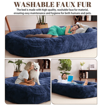 Giant Dog Bed for Humans 71x48x14 Large Dog Bed for People Adults, Washable Napping Dog Bed
