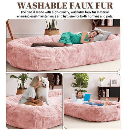 Giant Dog Bed for Humans 71x48x14 Large Dog Bed for People Adults, Washable Napping Dog Bed