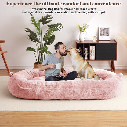 Giant Dog Bed for Humans 71x48x14 Large Dog Bed for People Adults, Washable Napping Dog Bed