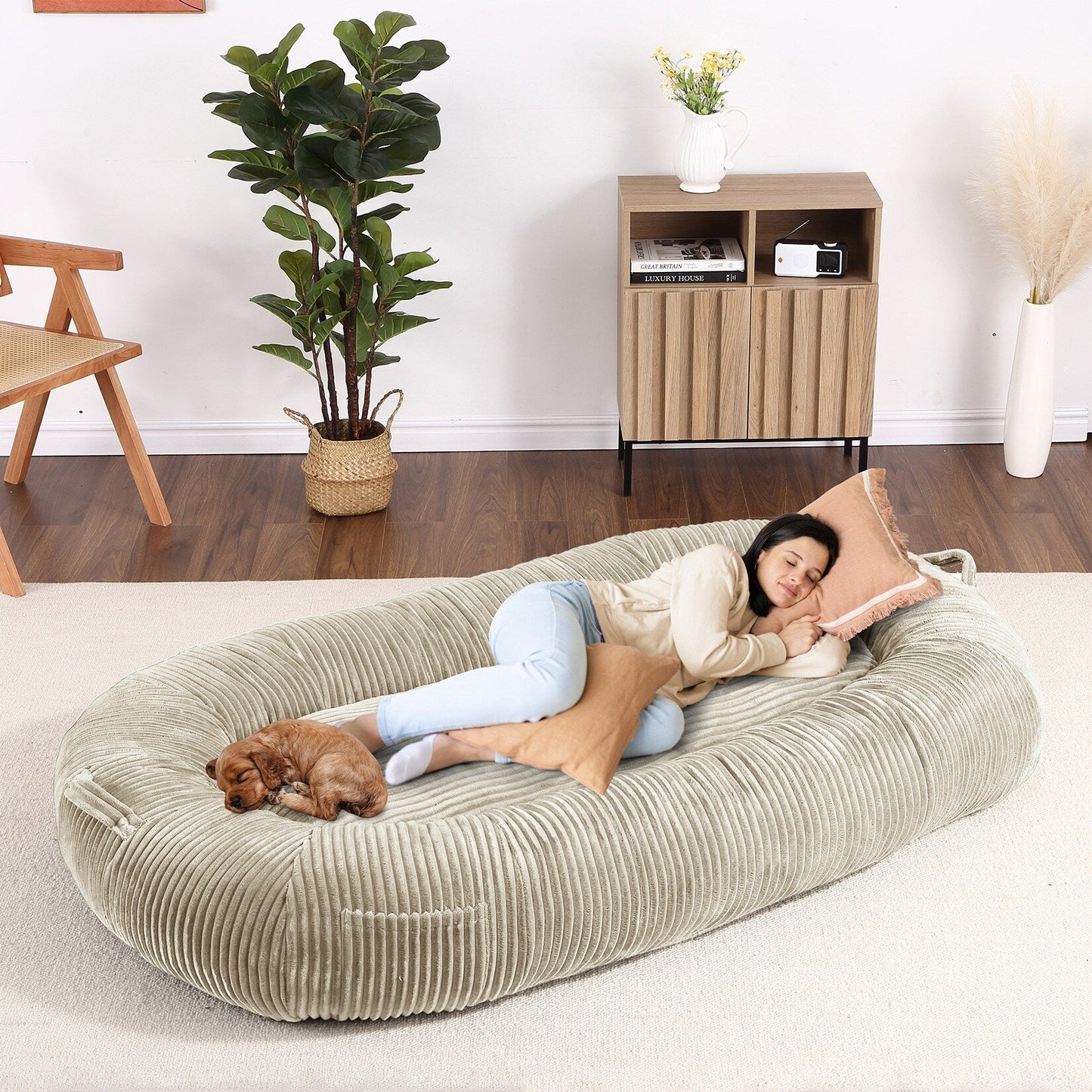 Giant Dog Bed for Humans 71x48x14 Large Dog Bed for People Adults, Washable Napping Dog Bed