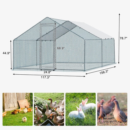 Large Metal Chicken Coop Walk-in Poultry Cage