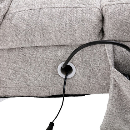 Linen Massage recliner Interior with remote control, ergonomic electric massage recliner, 5 modes