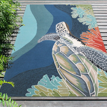 Liora Manne Ravella Akumal Indoor/Outdoor Rug Ocean