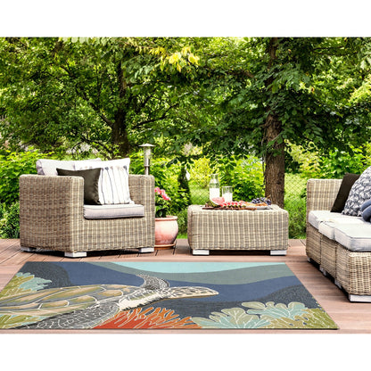 Liora Manne Ravella Akumal Indoor/Outdoor Rug Ocean