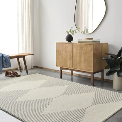 Livabliss Granada Minimalist Diamond Hand Tufted Area Rug