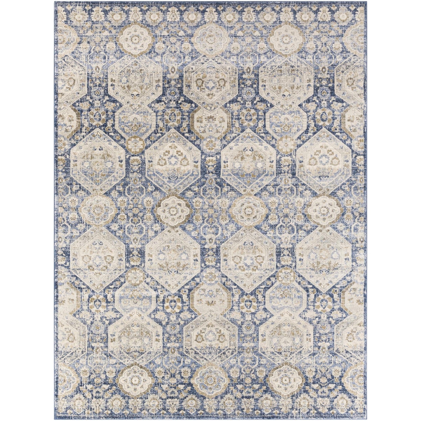 Livabliss Indigo Arts & Crafts Medallion Area Rug