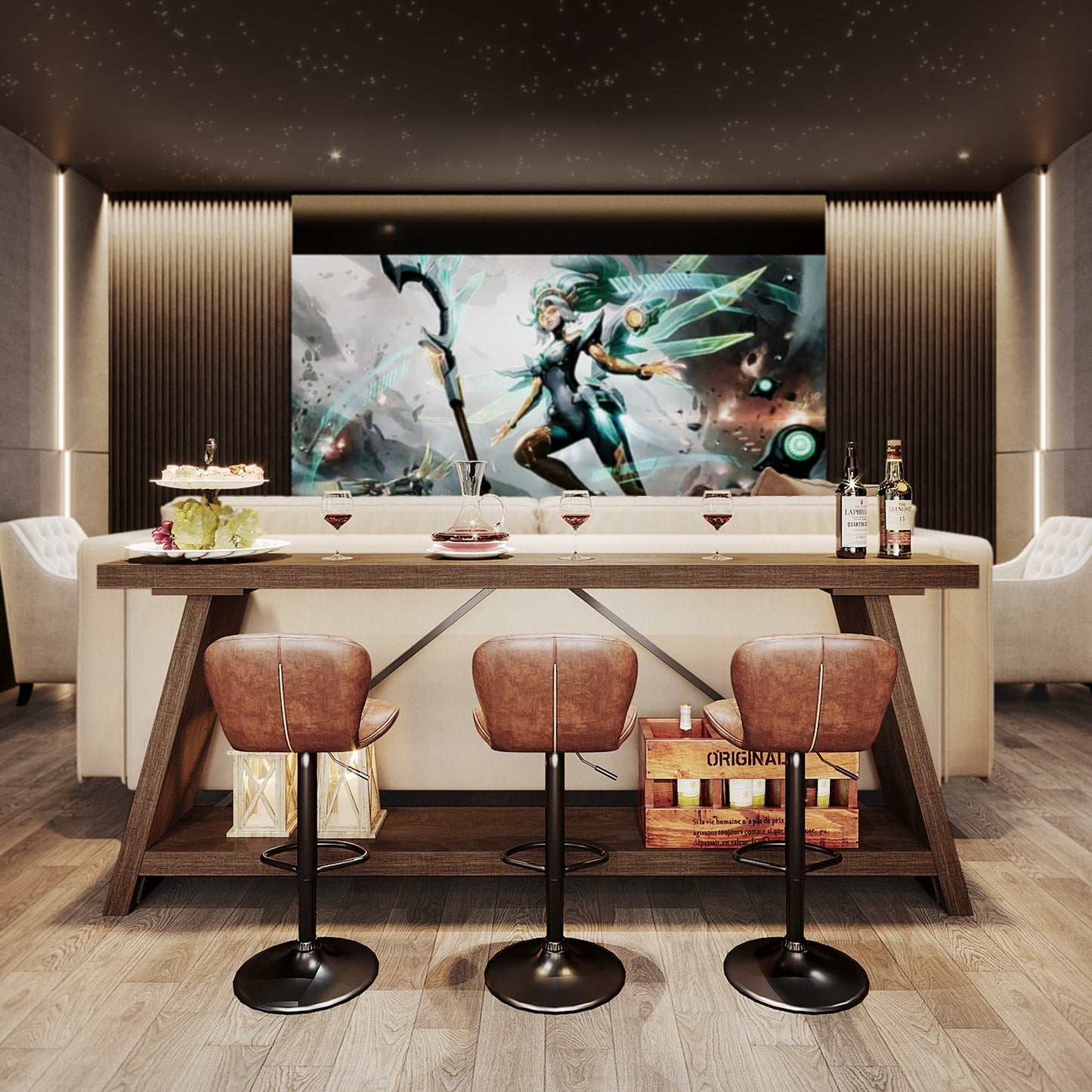 70.9 Inches Long Rustic Wood Console Sofa Table with Storage Shelf