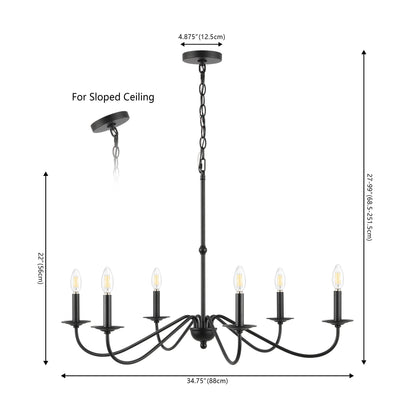 34.75 6-Light Iron LED Chandelier, by JONATHAN Y