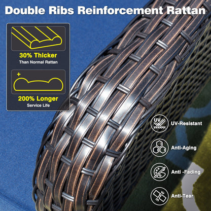 OVIOS 5-piece Patio Wicker High Back Conversation Set