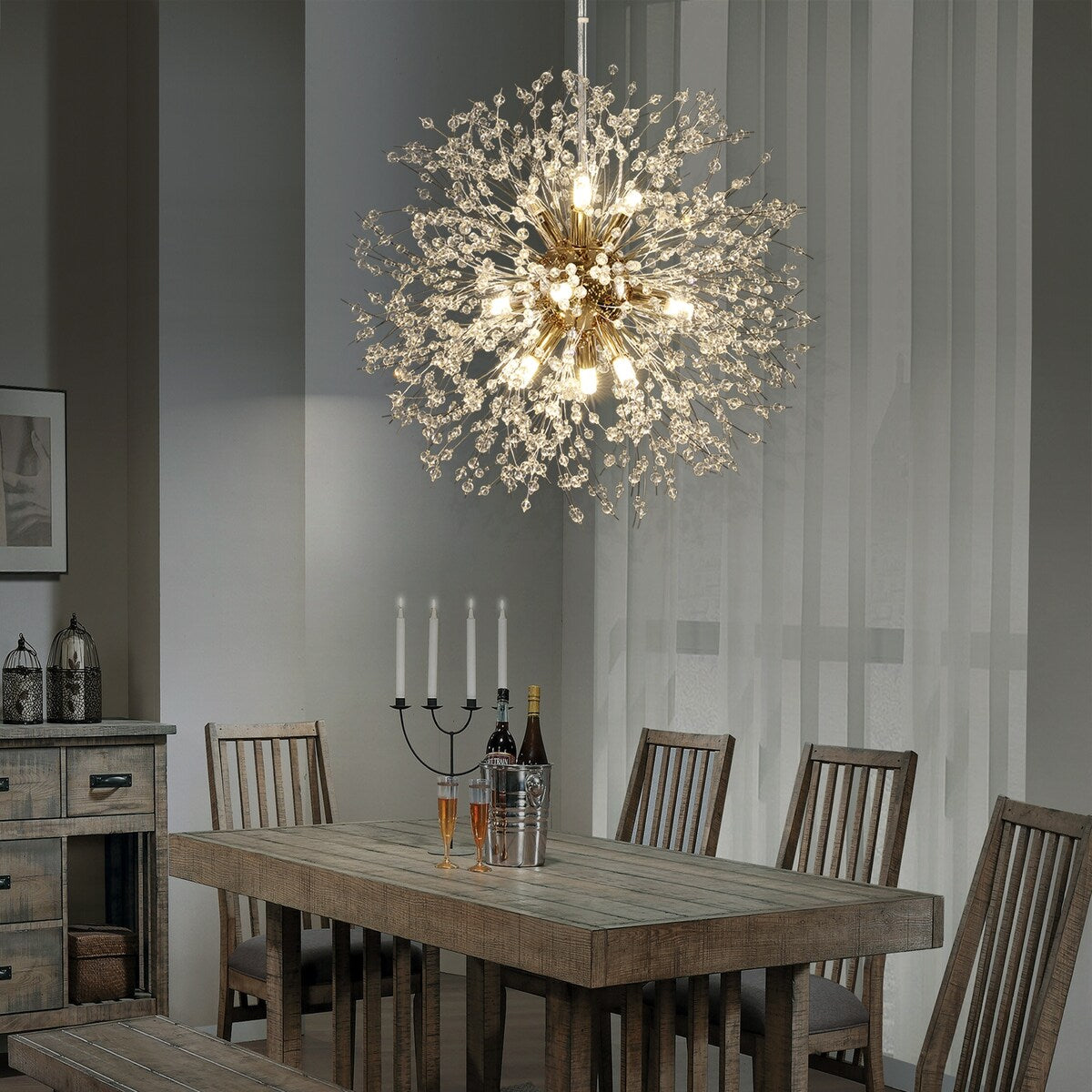 OYIPRO Modern Firework Sputnik Chandelier Crystal Pendant Lighting