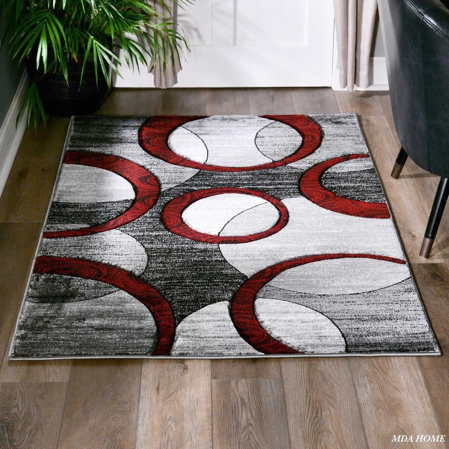 Orelsi Collection Abstract Geometric Circles Area Rug