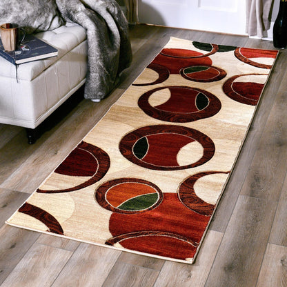 Orelsi Collection Abstract Geometric Circles Area Rug
