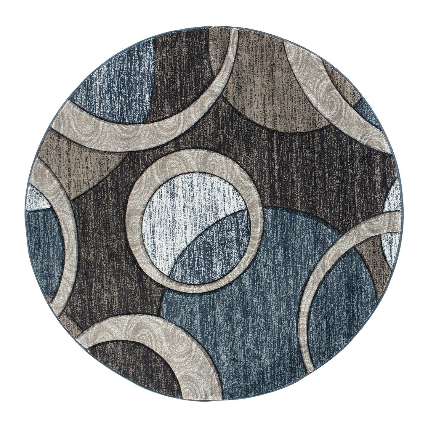 Orelsi Collection Abstract Geometric Circles Area Rug