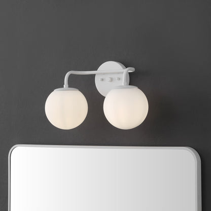 Globe Metal/Frosted Glass Modern LED Vanity, by JONATHAN Y