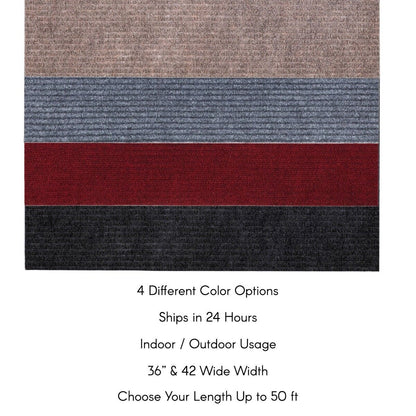 Outdoor/Indoor Custom Size Carpet Runner Rug 36'' wide x your choice of length with Non-Slip PVC Backing
