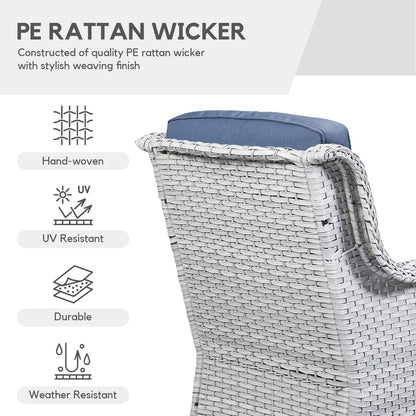 Gymojoy Outdoor Wicker Rocking Lounge Chairs with Swivel Base (Set of 2)