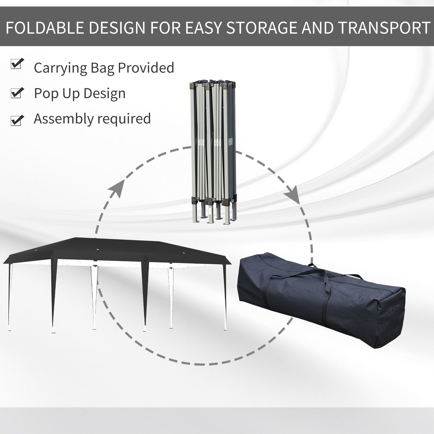 Outsunny Heavy Duty Pop Up Canopy with Sturdy Frame, UV Fighting Roof, Carry Bag for Patio, Backyard, Beach, Garden