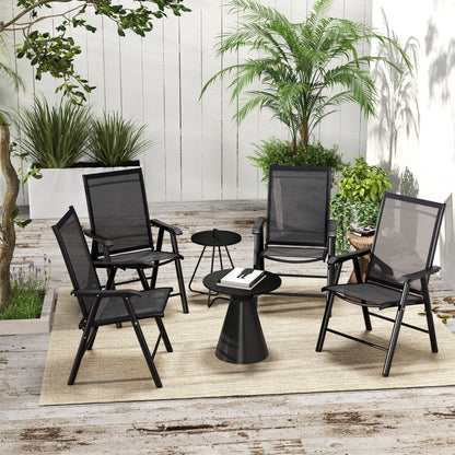 Outsunny 4-piece Folding Patio Chair Set with a Simple & Chic Design, Comfortable for the Deck, Garden, Yard & Travel