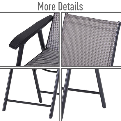 Outsunny 4-piece Folding Patio Chair Set with a Simple & Chic Design, Comfortable for the Deck, Garden, Yard & Travel