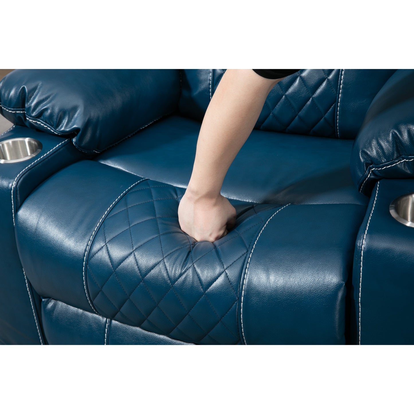 Oversized PU Leather Power Lift Recliner with Massage, Lumbar Heating, Cup Holder, 180° Flat Lay
