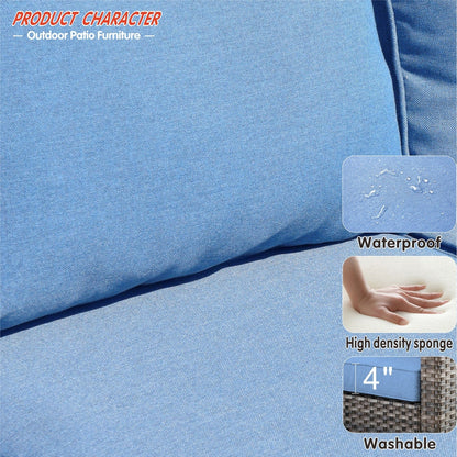 OVIOS 5-piece Patio Furniture Wicker Outdoor High-back Seating Set