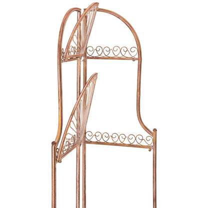 Abarrane Wrought Iron 4 Tier Outdoor Corner Shelf | Safavieh - PAT5013