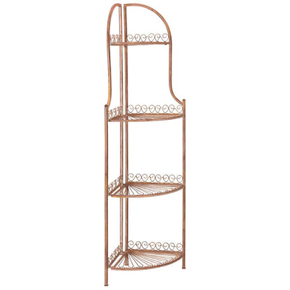 Abarrane Wrought Iron 4 Tier Outdoor Corner Shelf | Safavieh - PAT5013
