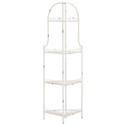 Abarrane Wrought Iron 4 Tier Outdoor Corner Shelf | Safavieh - PAT5013