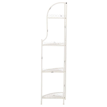 Abarrane Wrought Iron 4 Tier Outdoor Corner Shelf | Safavieh - PAT5013