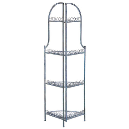 Abarrane Wrought Iron 4 Tier Outdoor Corner Shelf | Safavieh - PAT5013