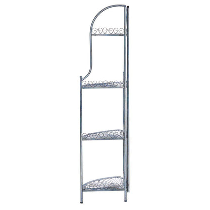 Abarrane Wrought Iron 4 Tier Outdoor Corner Shelf | Safavieh - PAT5013