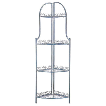 Abarrane Wrought Iron 4 Tier Outdoor Corner Shelf | Safavieh - PAT5013