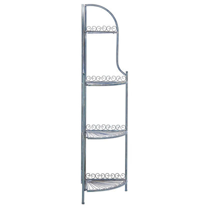 Abarrane Wrought Iron 4 Tier Outdoor Corner Shelf | Safavieh - PAT5013