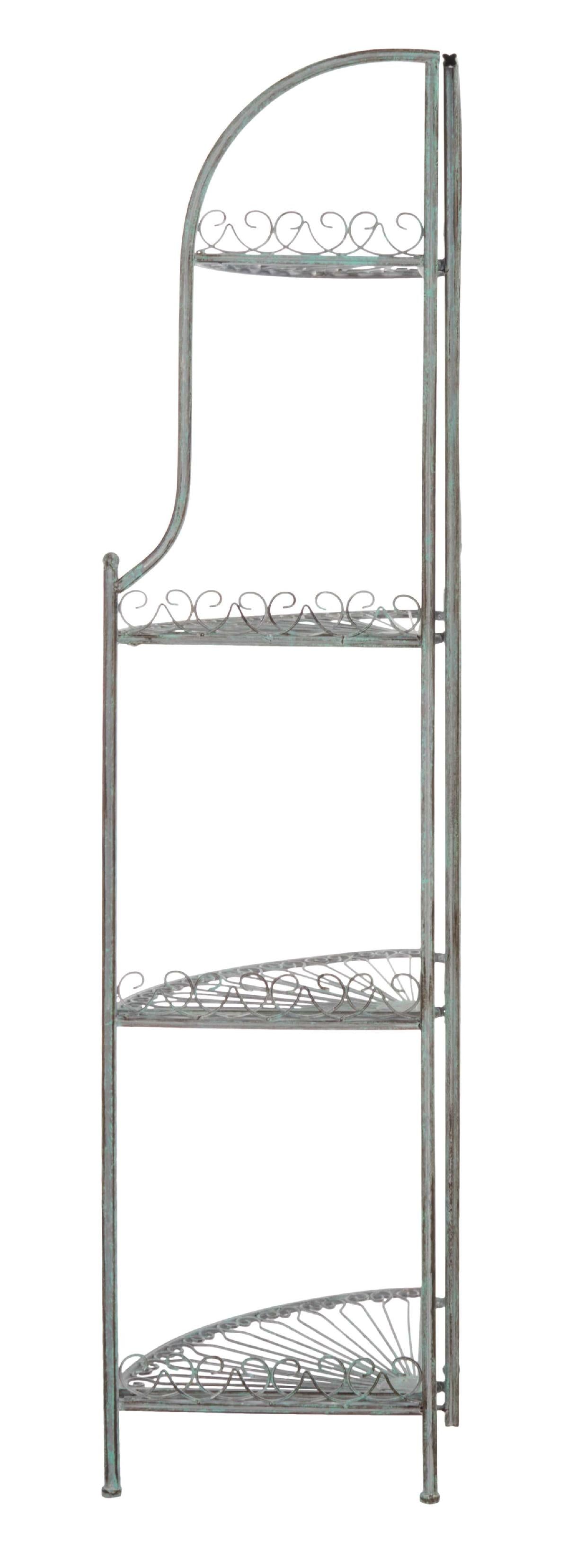 Abarrane Wrought Iron 4 Tier Outdoor Corner Shelf | Safavieh - PAT5013