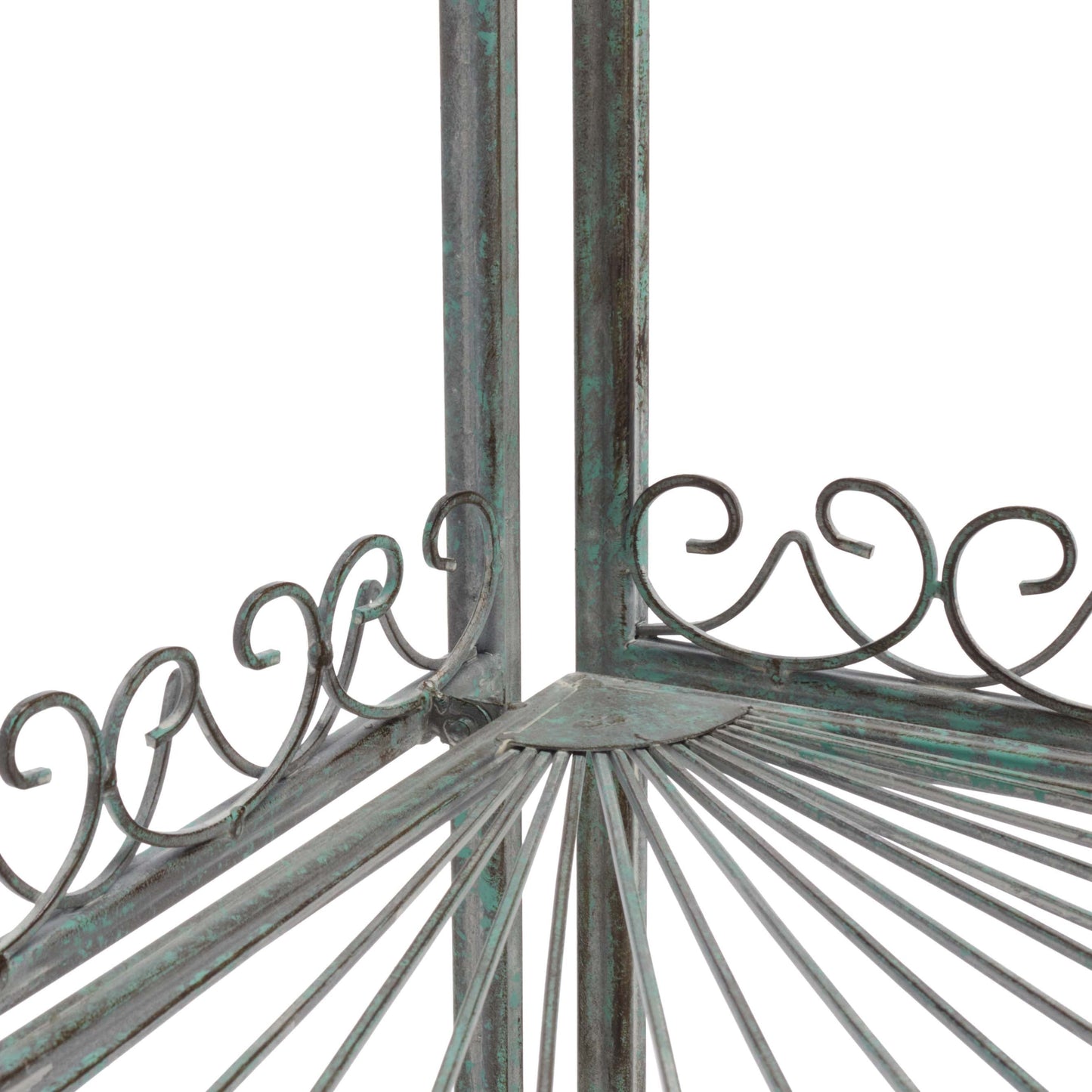 Abarrane Wrought Iron 4 Tier Outdoor Corner Shelf | Safavieh - PAT5013