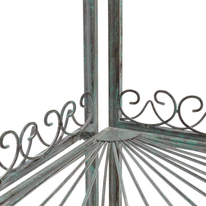 Abarrane Wrought Iron 4 Tier Outdoor Corner Shelf | Safavieh - PAT5013