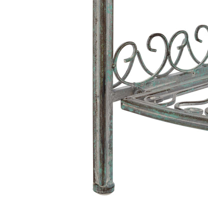 Abarrane Wrought Iron 4 Tier Outdoor Corner Shelf | Safavieh - PAT5013
