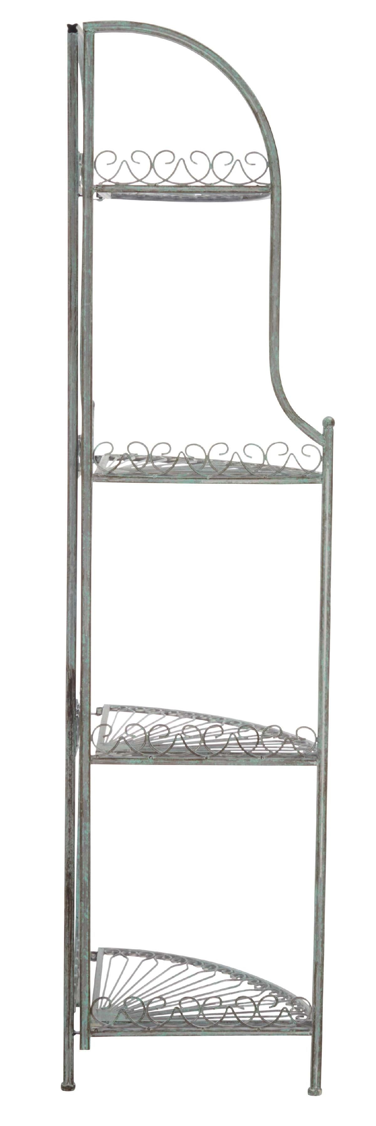 Abarrane Wrought Iron 4 Tier Outdoor Corner Shelf | Safavieh - PAT5013