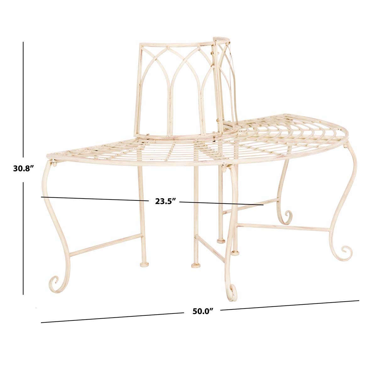 Abia Wrought Iron Outdoor Tree Bench | Safavieh - PAT5018