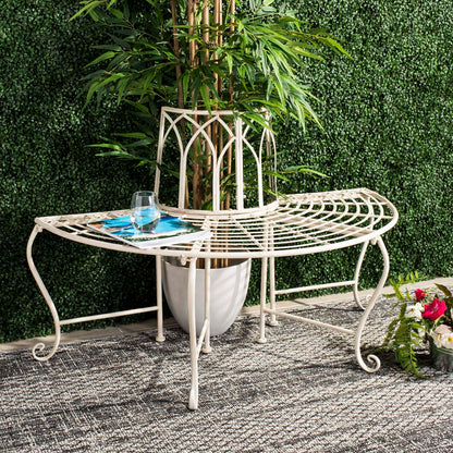 Abia Wrought Iron Outdoor Tree Bench | Safavieh - PAT5018