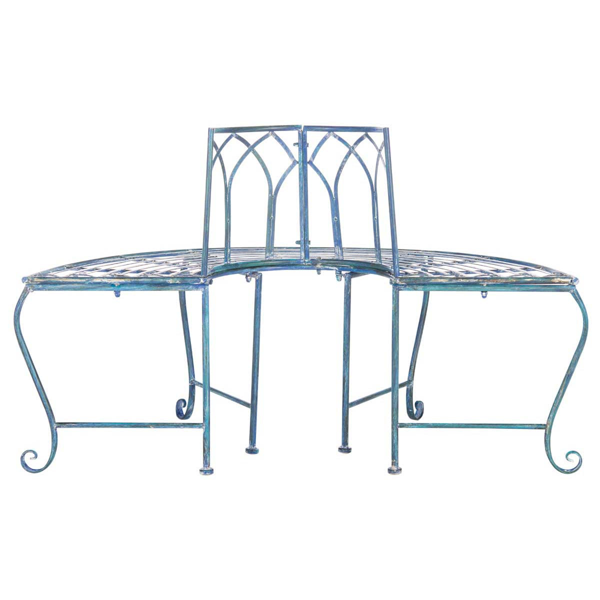 Abia Wrought Iron Outdoor Tree Bench | Safavieh - PAT5018